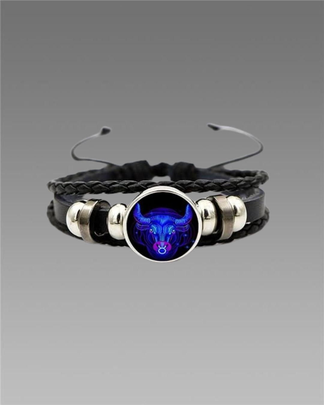 🔥Zodiac Constellation Black Leather Guardian Bracelet 🔥